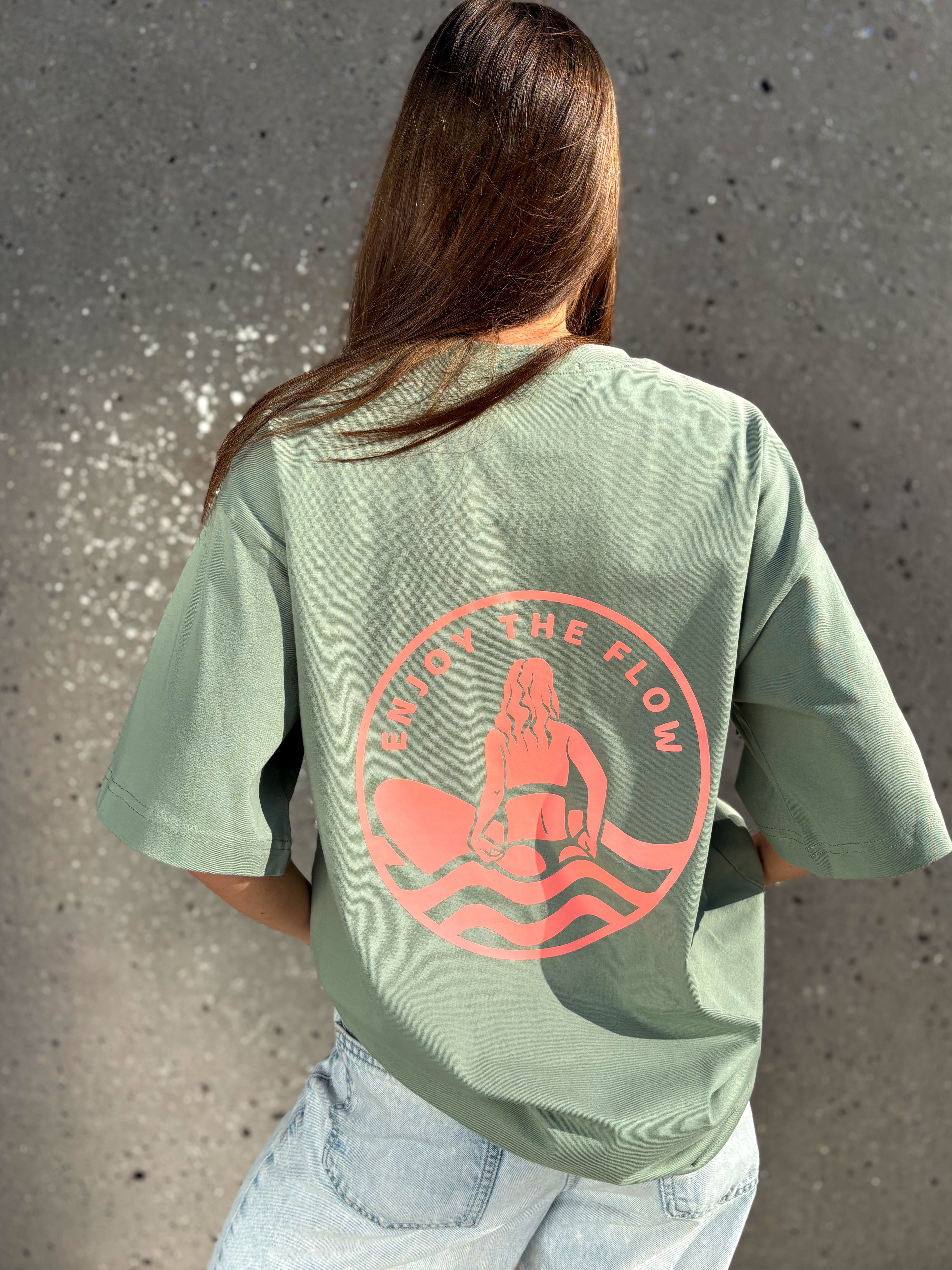 T-shirt OH GIRL! - Green & Orange