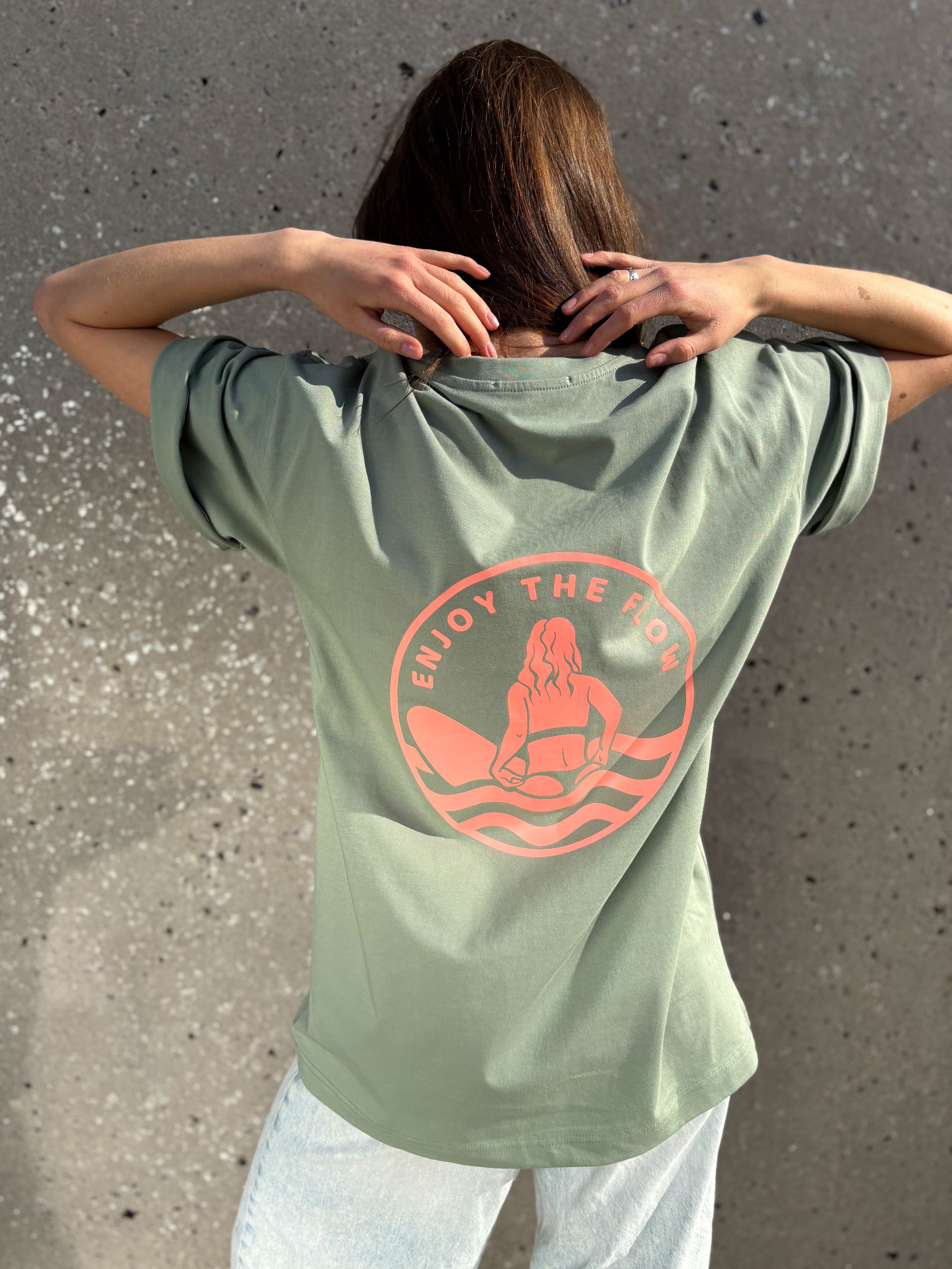 T-shirt OH GIRL! - Green & Orange