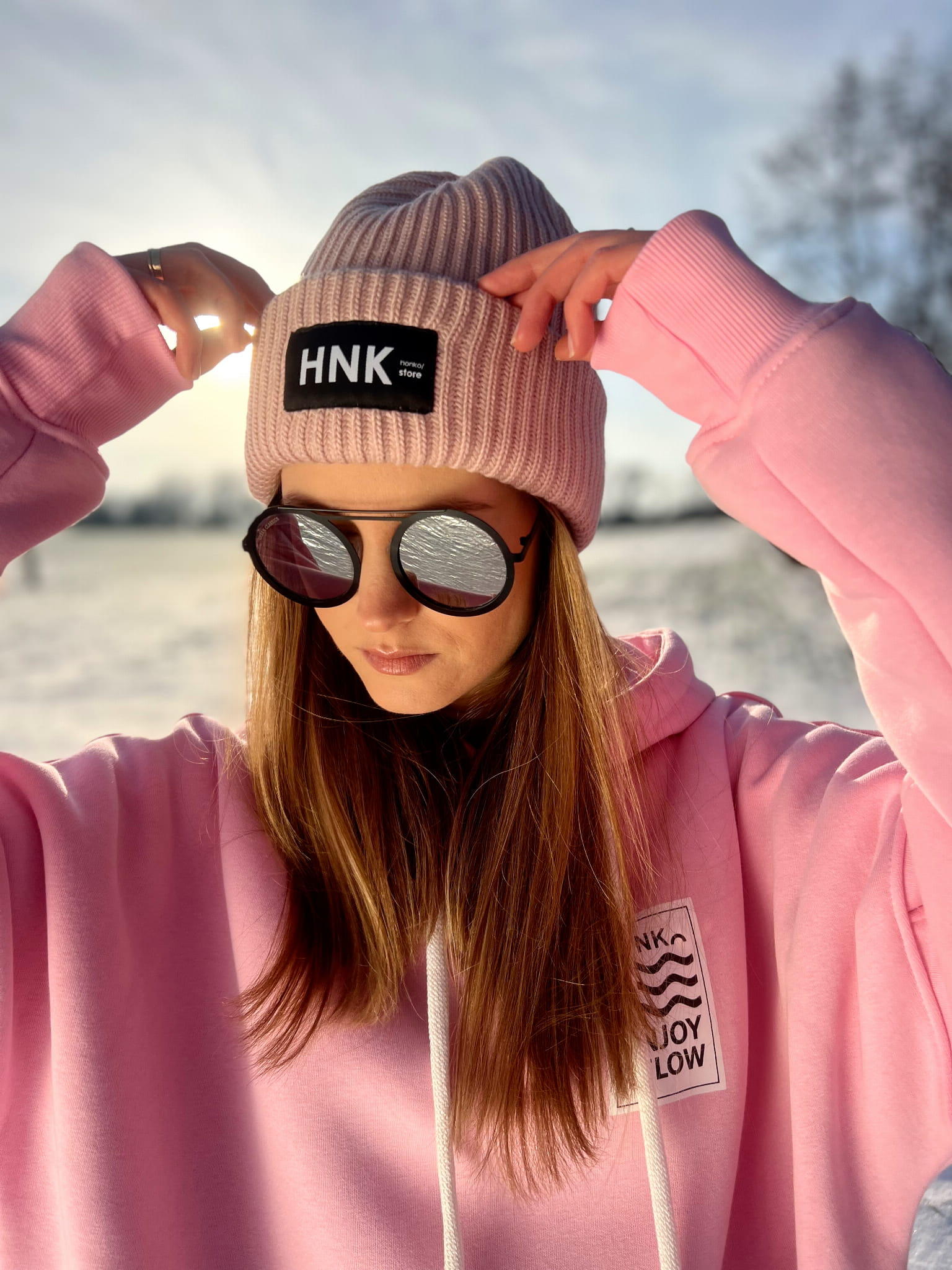 Czapka WINTER FLOW - Light pink