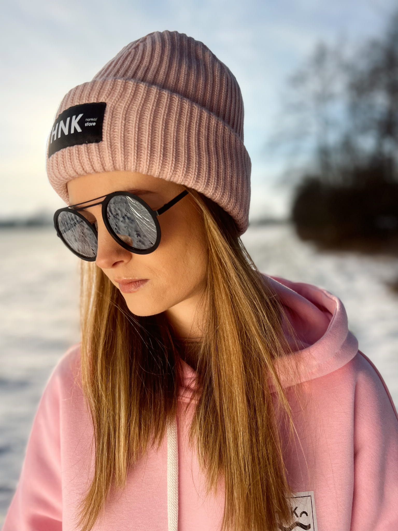 Czapka WINTER FLOW - Light pink