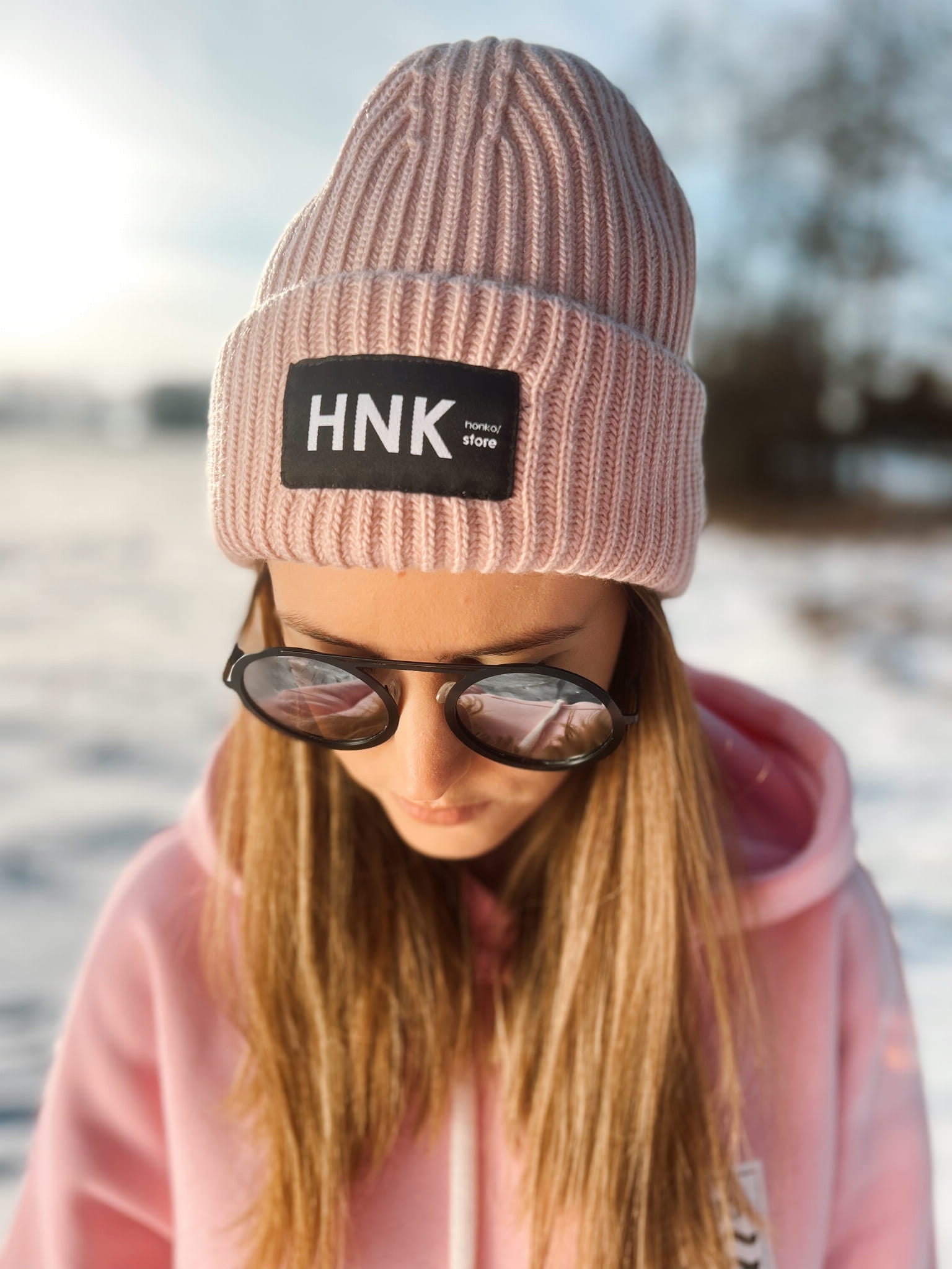 Czapka WINTER FLOW - Light pink