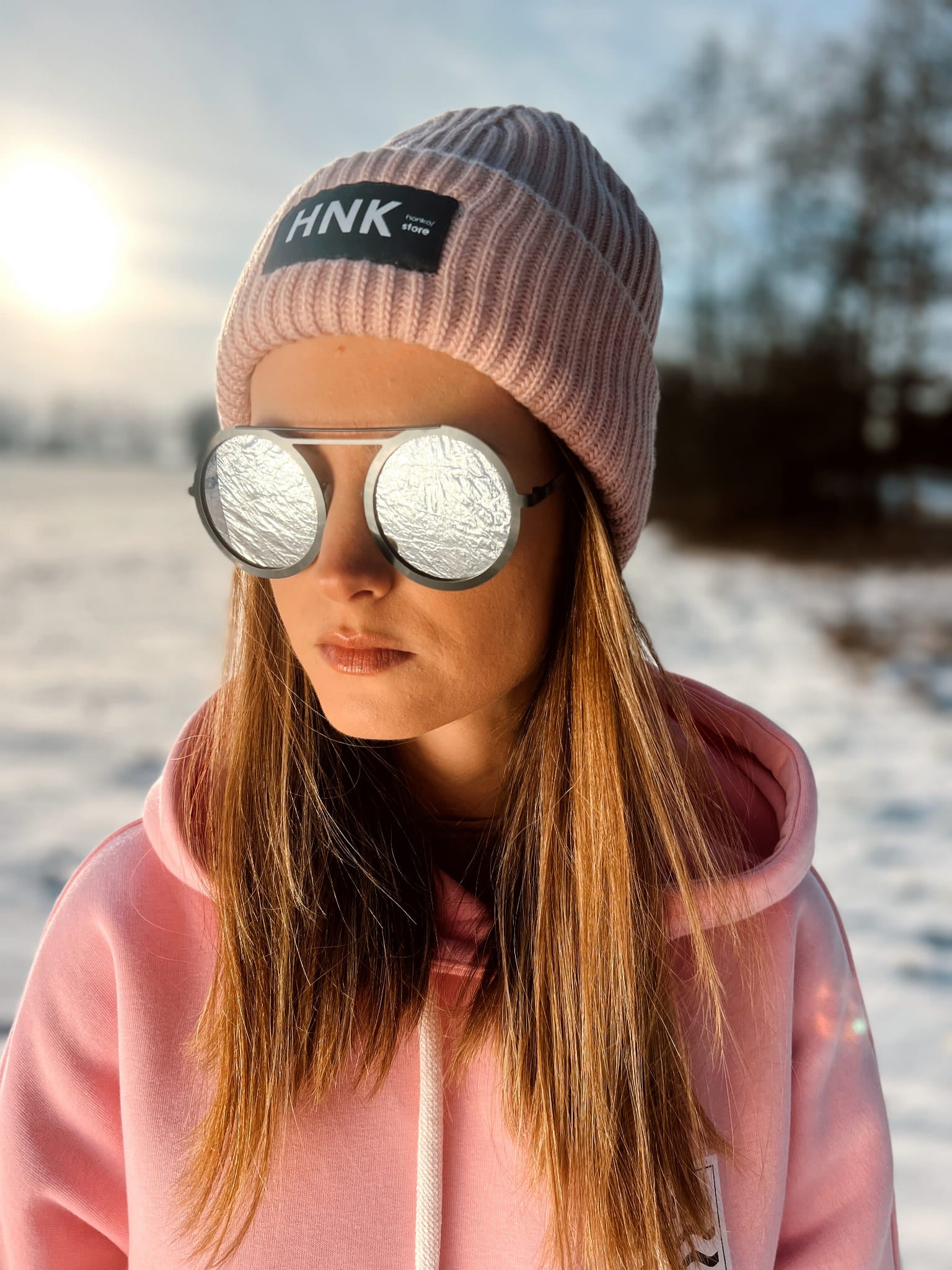 Czapka WINTER FLOW - Light pink