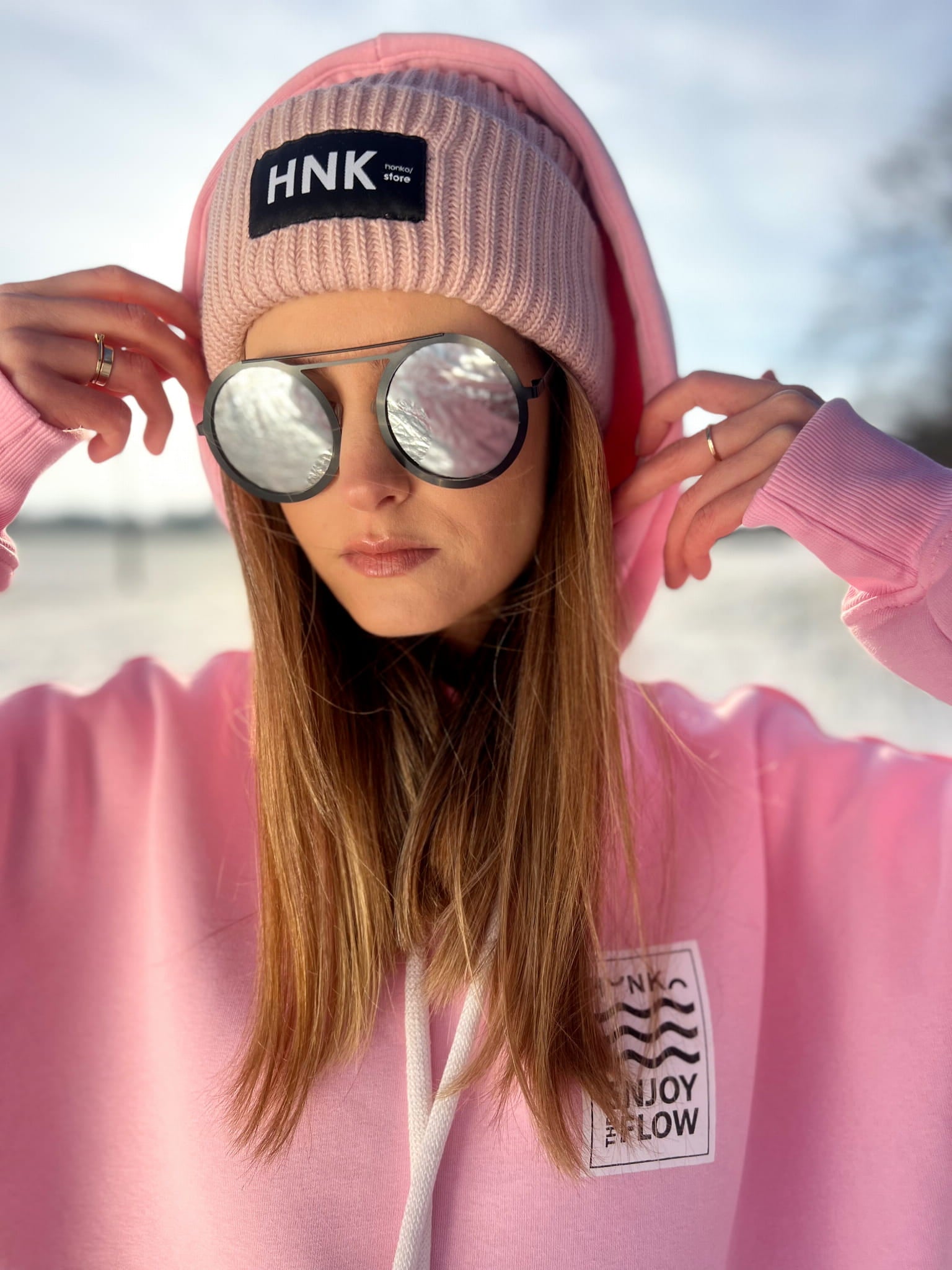 Czapka WINTER FLOW - Light pink