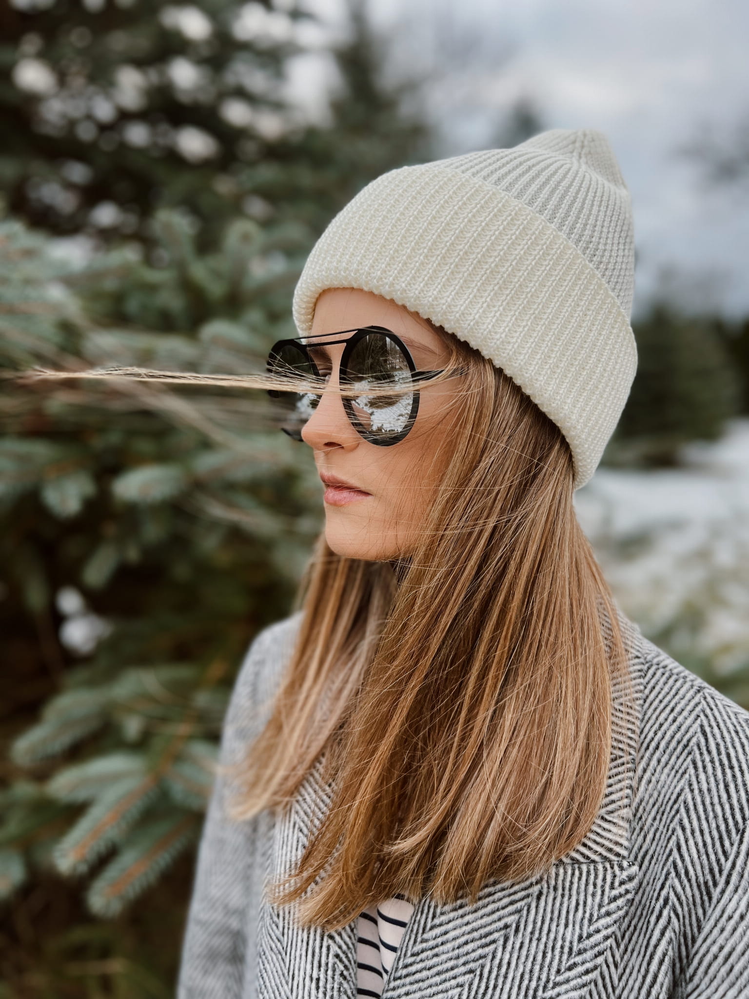 Czapka 100% wełna merino - cream