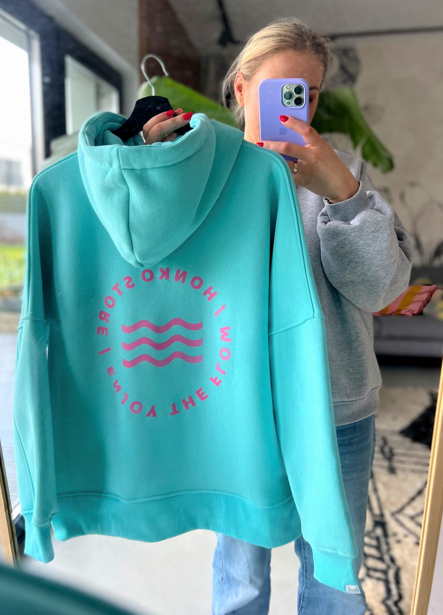 Bluza z kapturem - AQUA / CANDY
