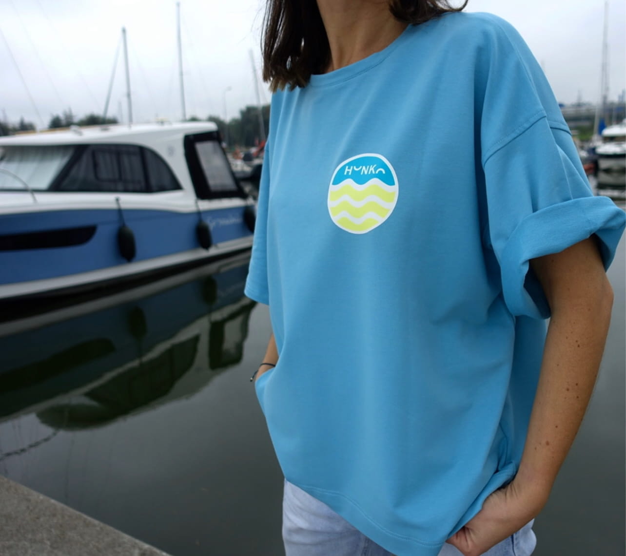 BLUZKA PALMA BREEZE - OCEAN & LIME