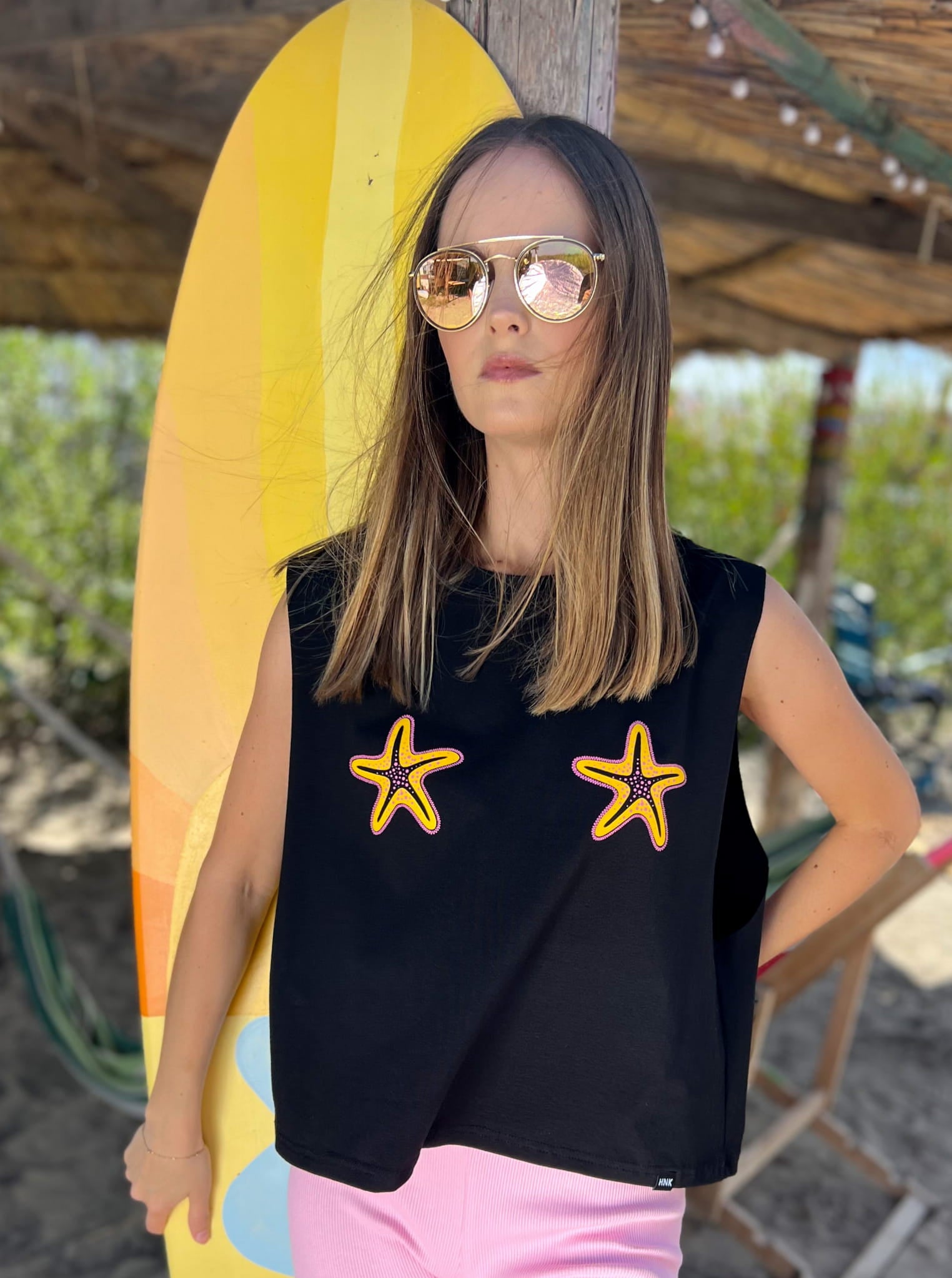 TOP STARFISH - LEMON & PINK