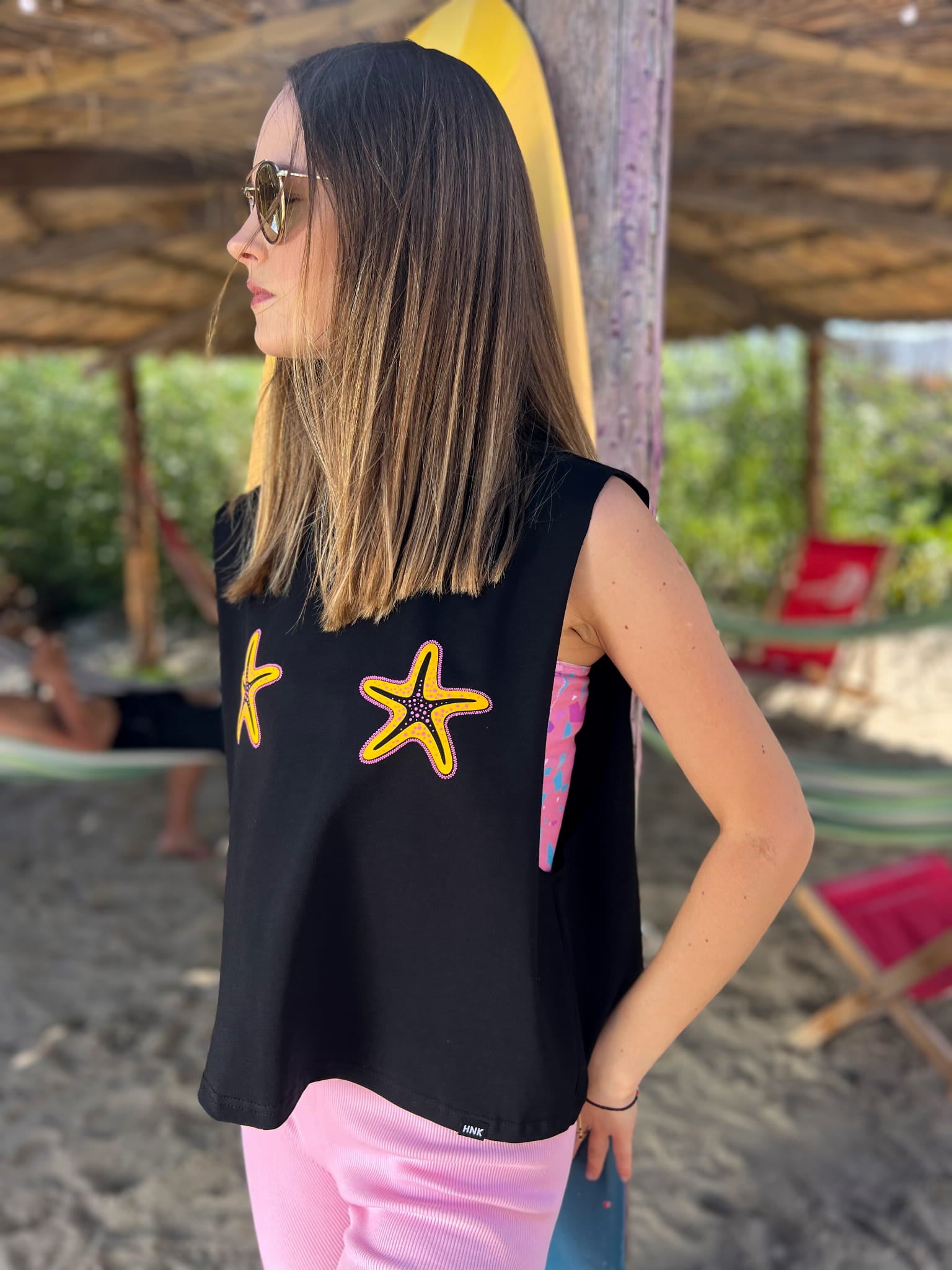 TOP STARFISH - LEMON & PINK