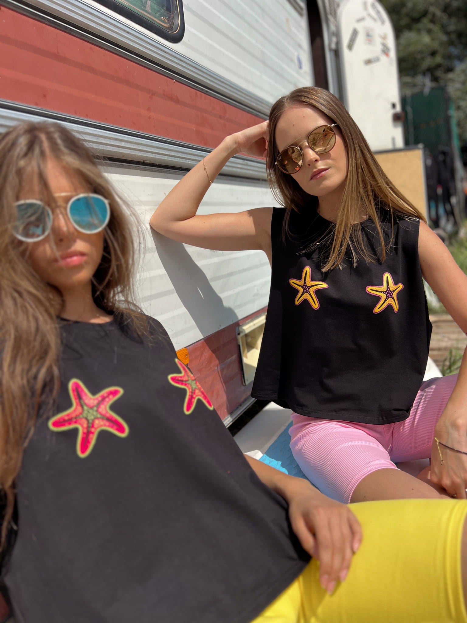 TOP STARFISH - LEMON & PINK