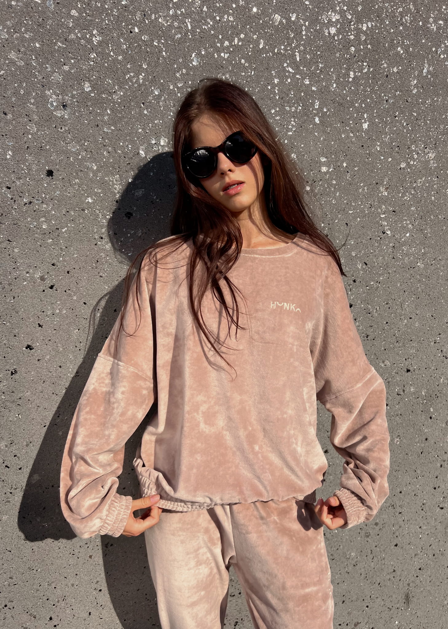 Bluza welurowa - CAPPUCCINO