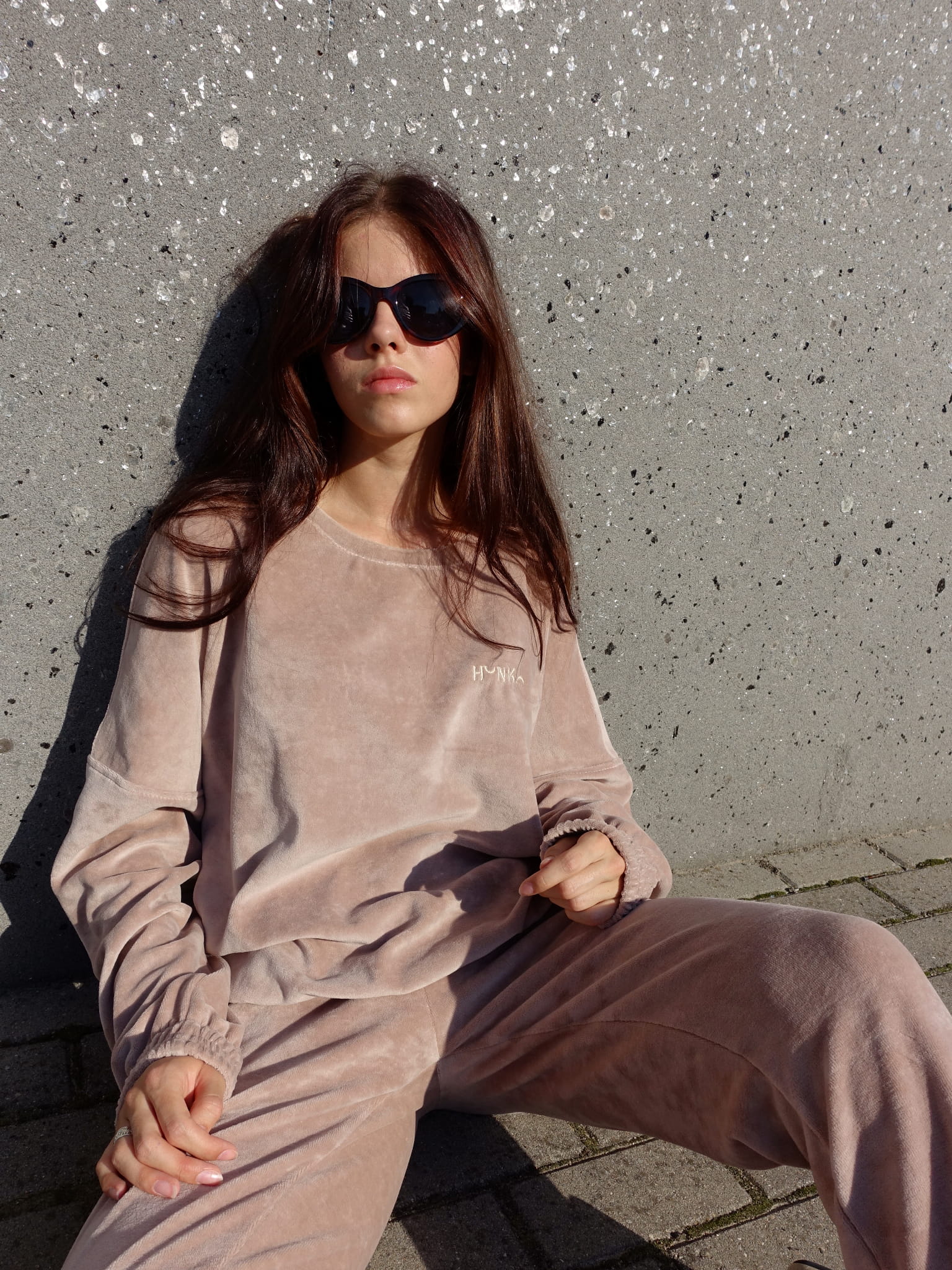 Bluza welurowa - CAPPUCCINO