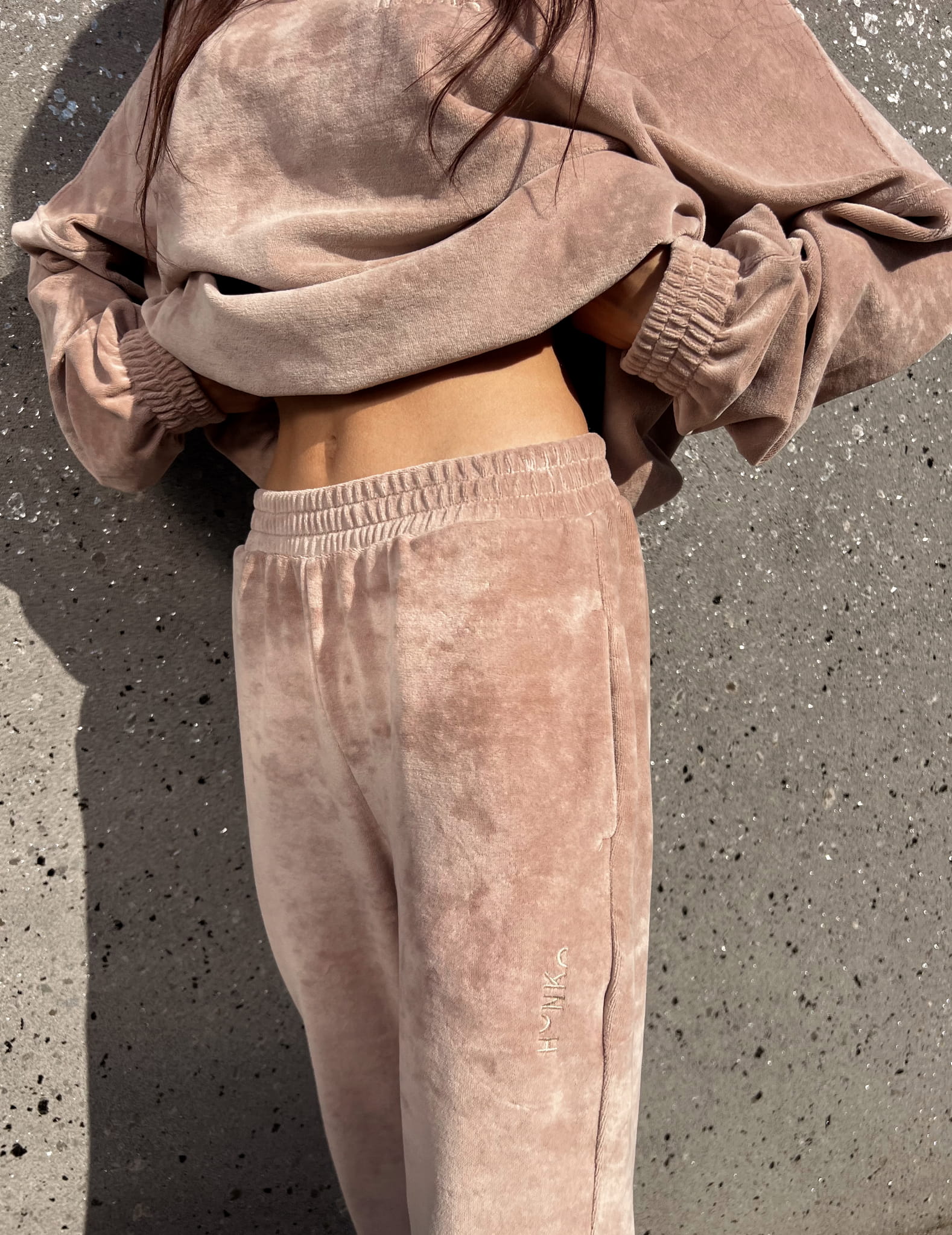 Bluza welurowa - CAPPUCCINO
