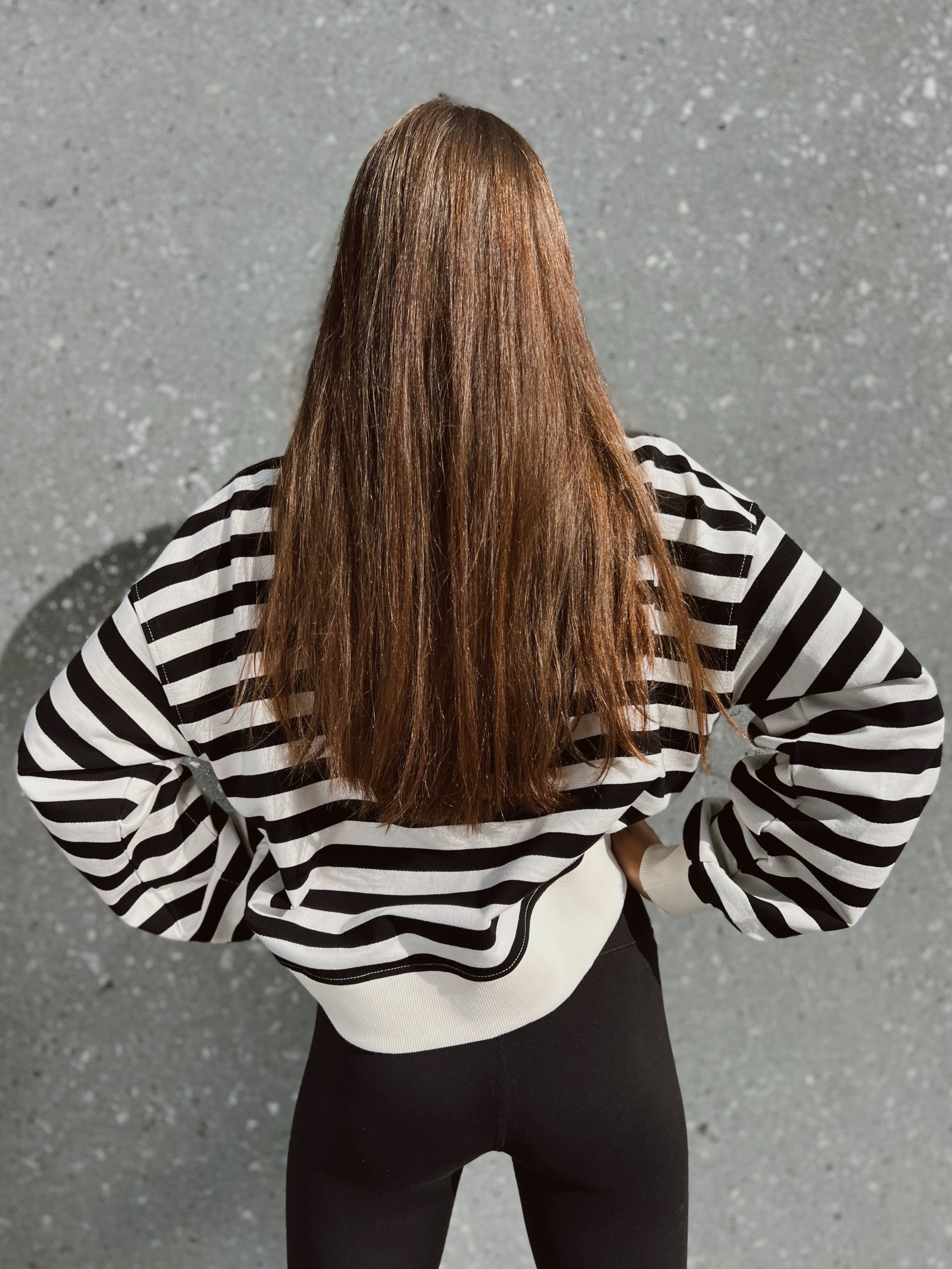 Bluza LARA - CASUAL STRIPES - beige & black