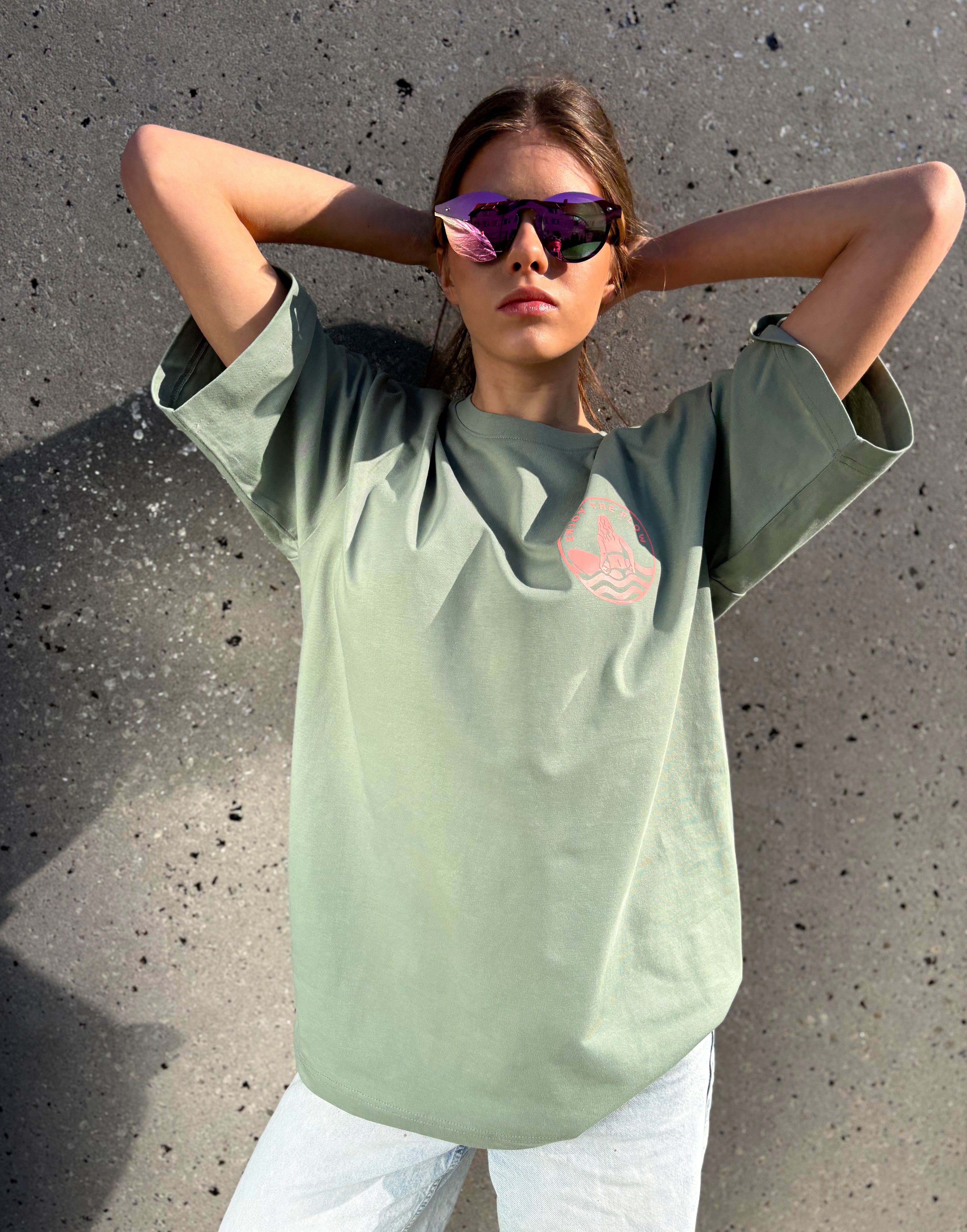 T-shirt OH GIRL! - Green & Orange