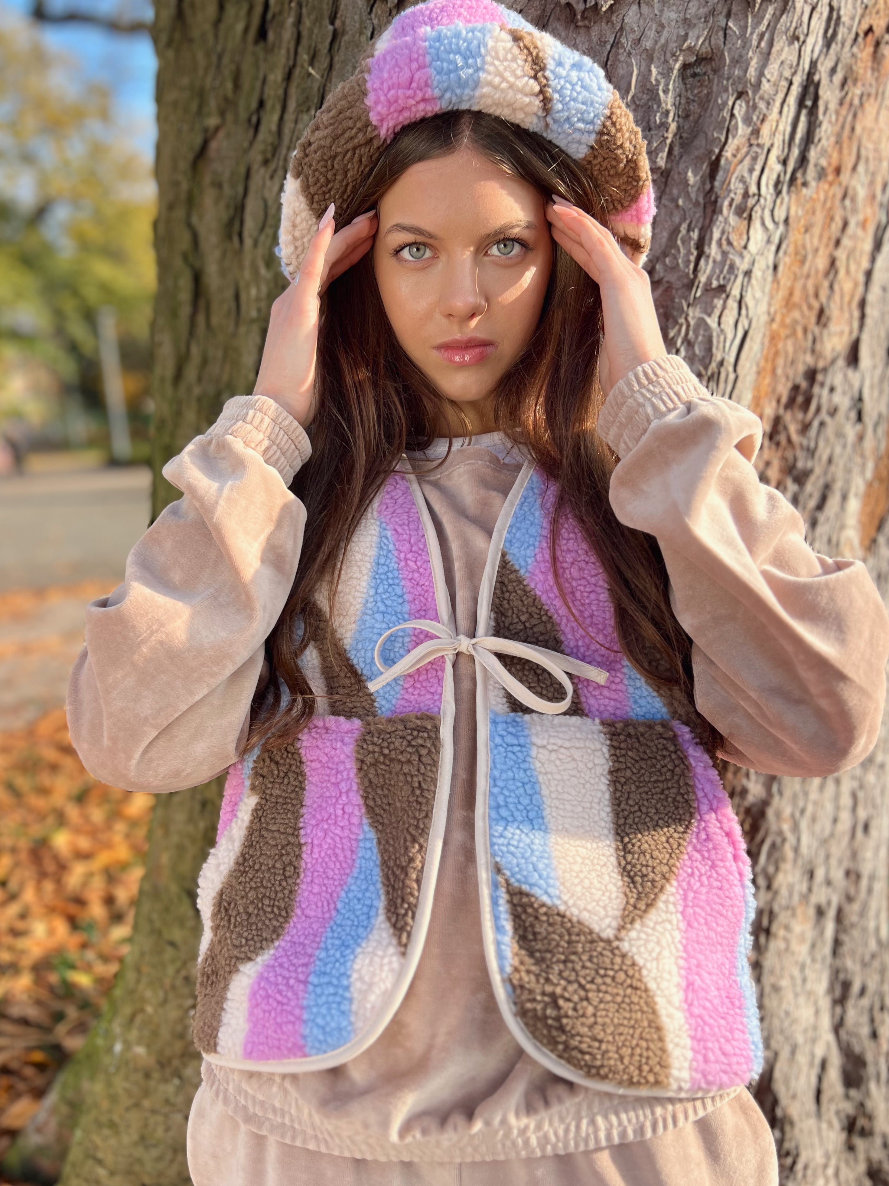 Kamizelka Luisa - Pink & Coffee