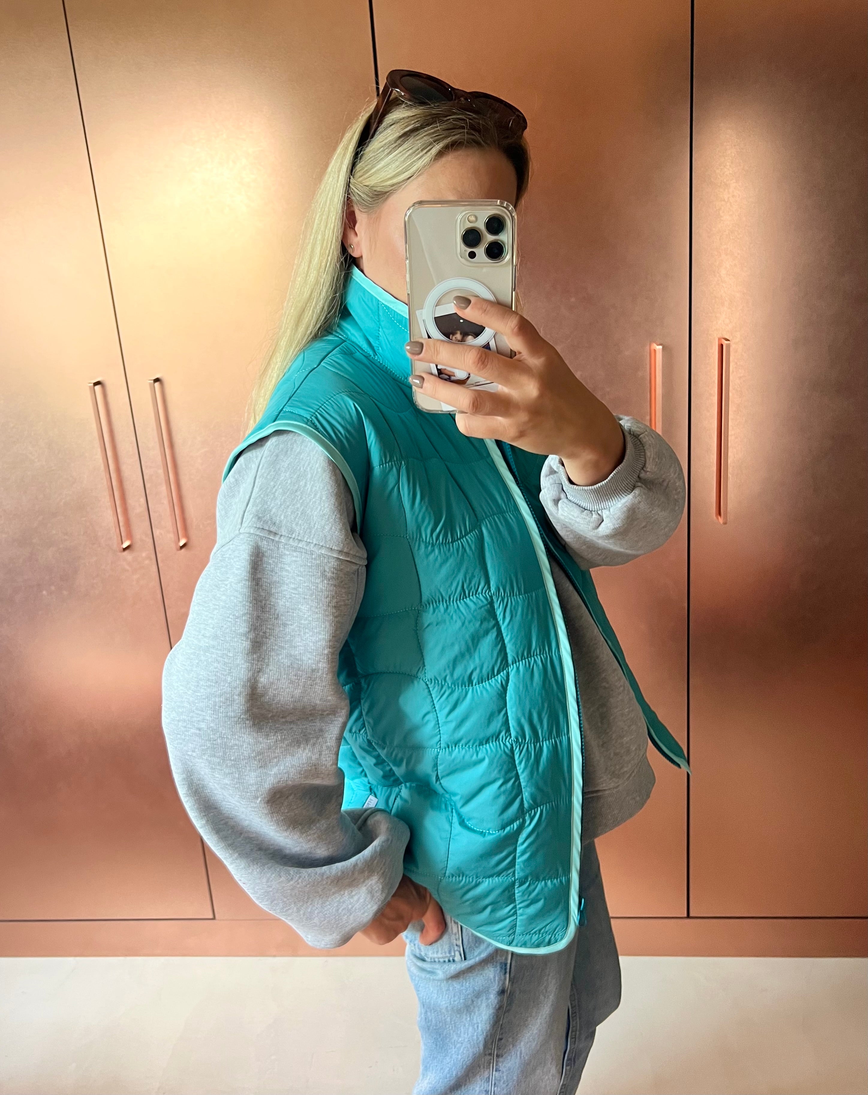 Kamizelka pikowana - Turquoise & Fuchsia