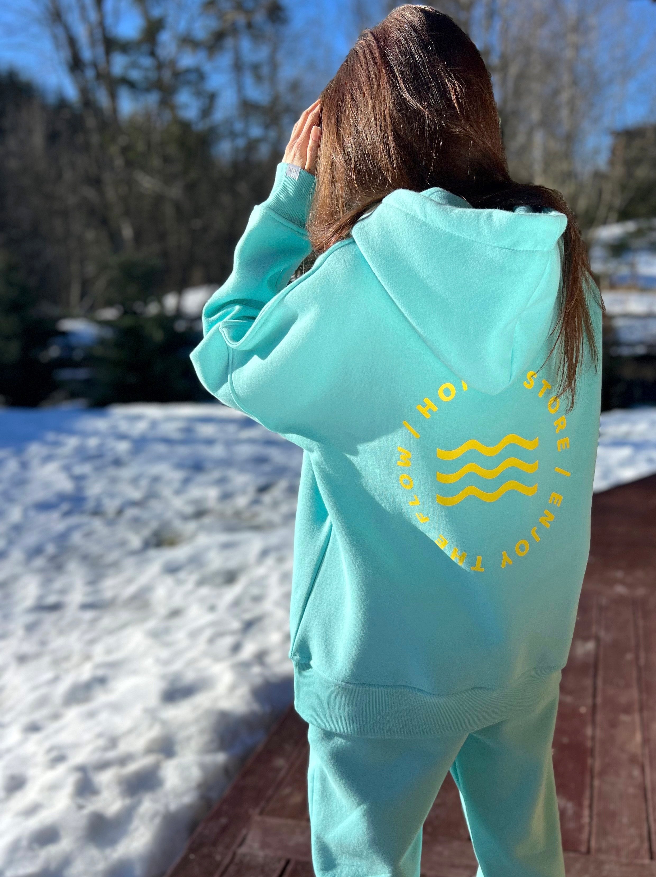 Bluza z kapturem - AQUA / LEMON