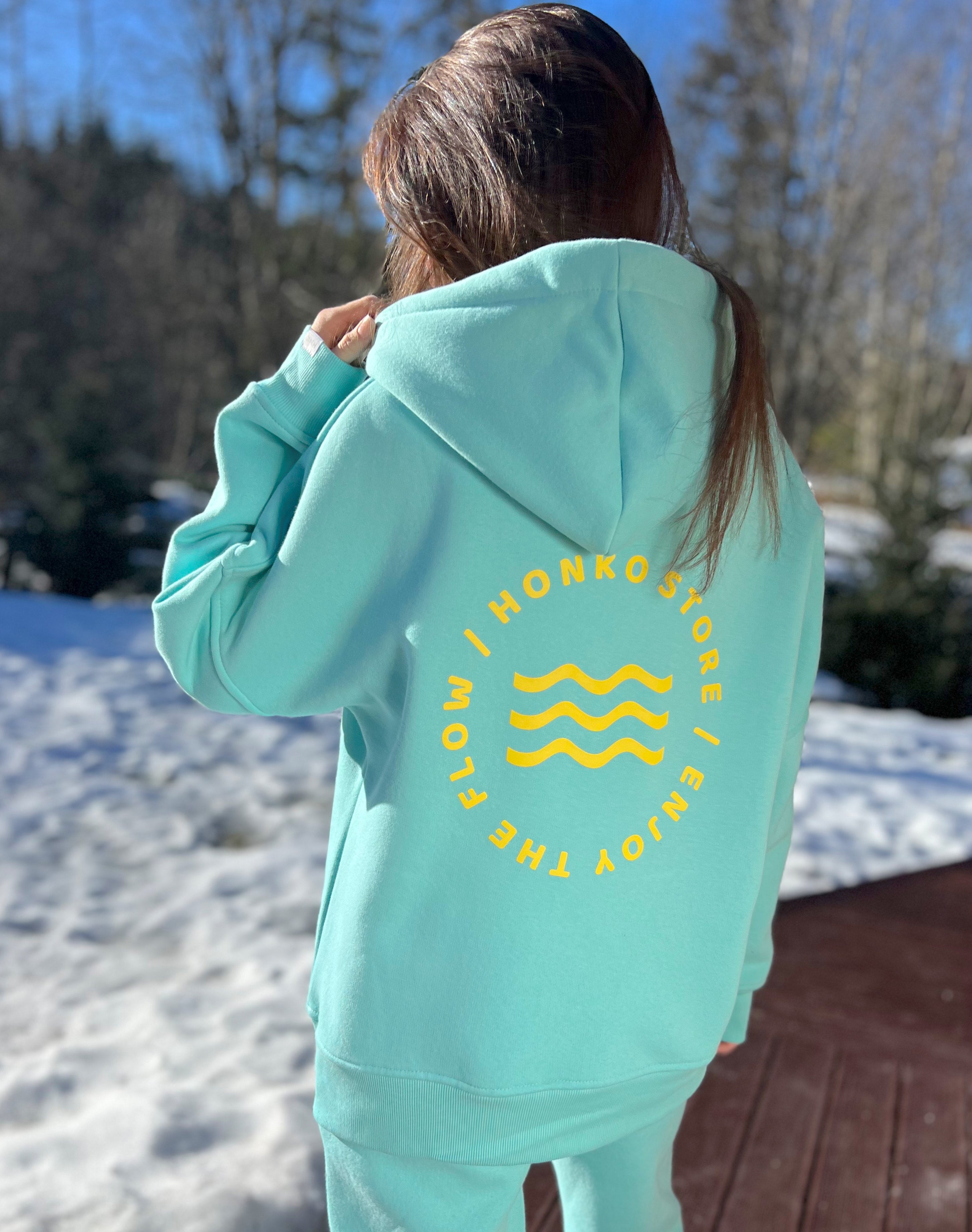 Bluza z kapturem - AQUA / LEMON