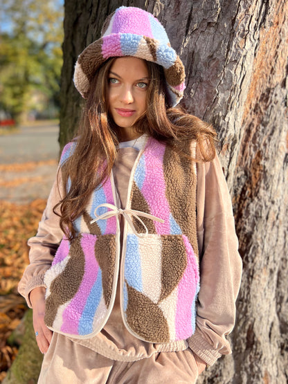 Kamizelka Luisa - Pink &amp; Coffee