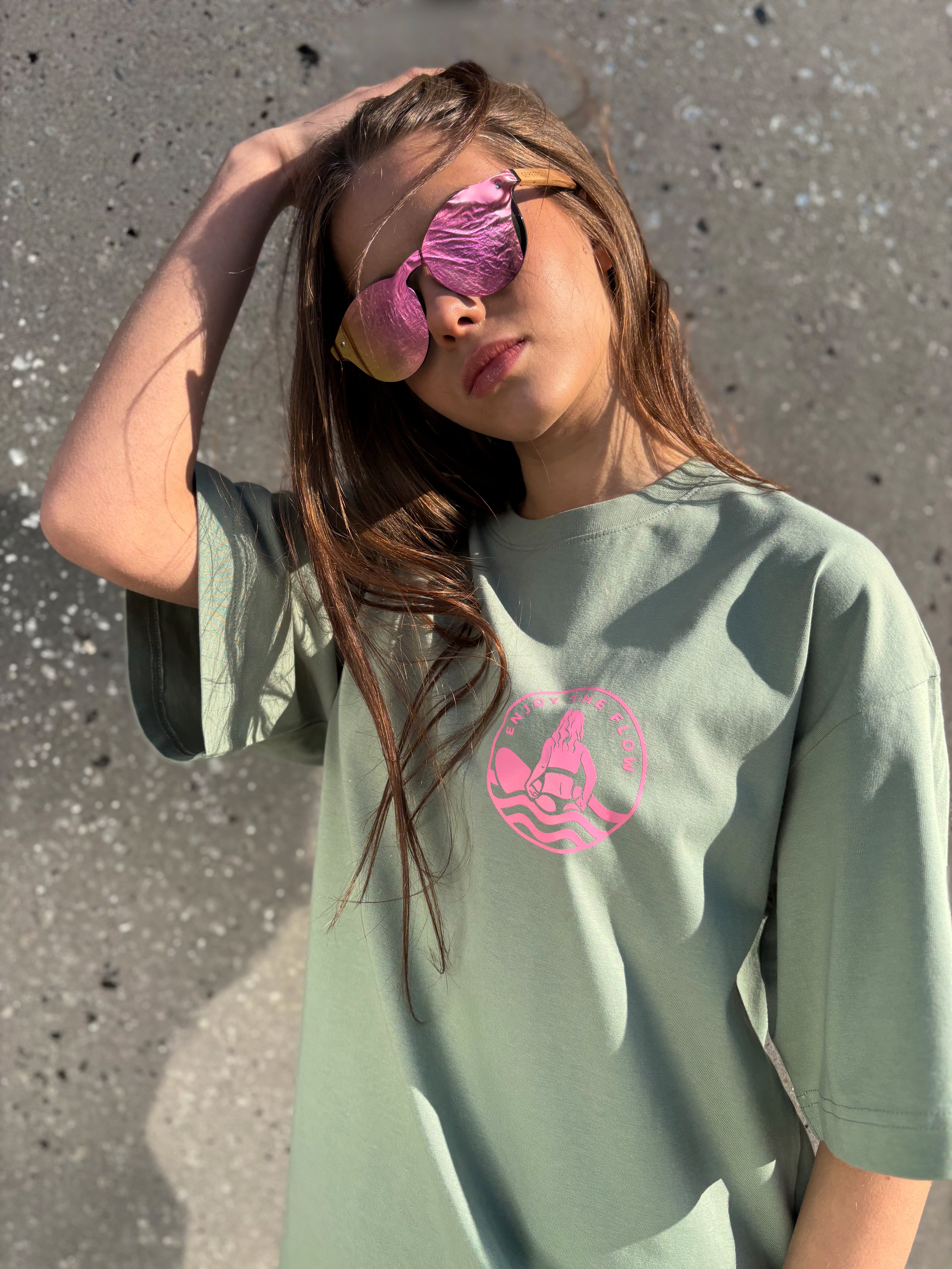 T-shirt OH GIRL! - Green &amp; Pink