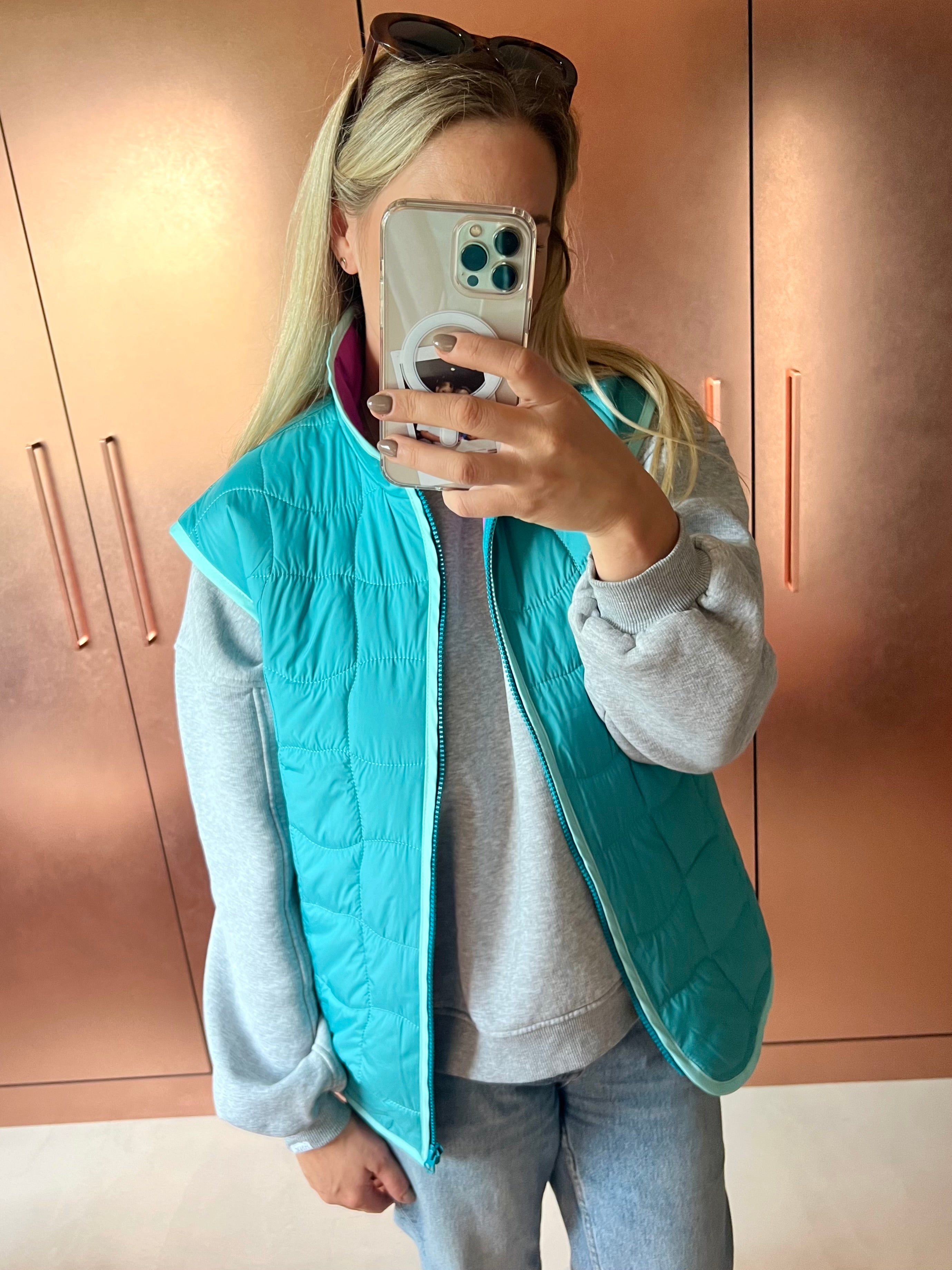 Kamizelka pikowana - Turquoise &amp; Fuchsia