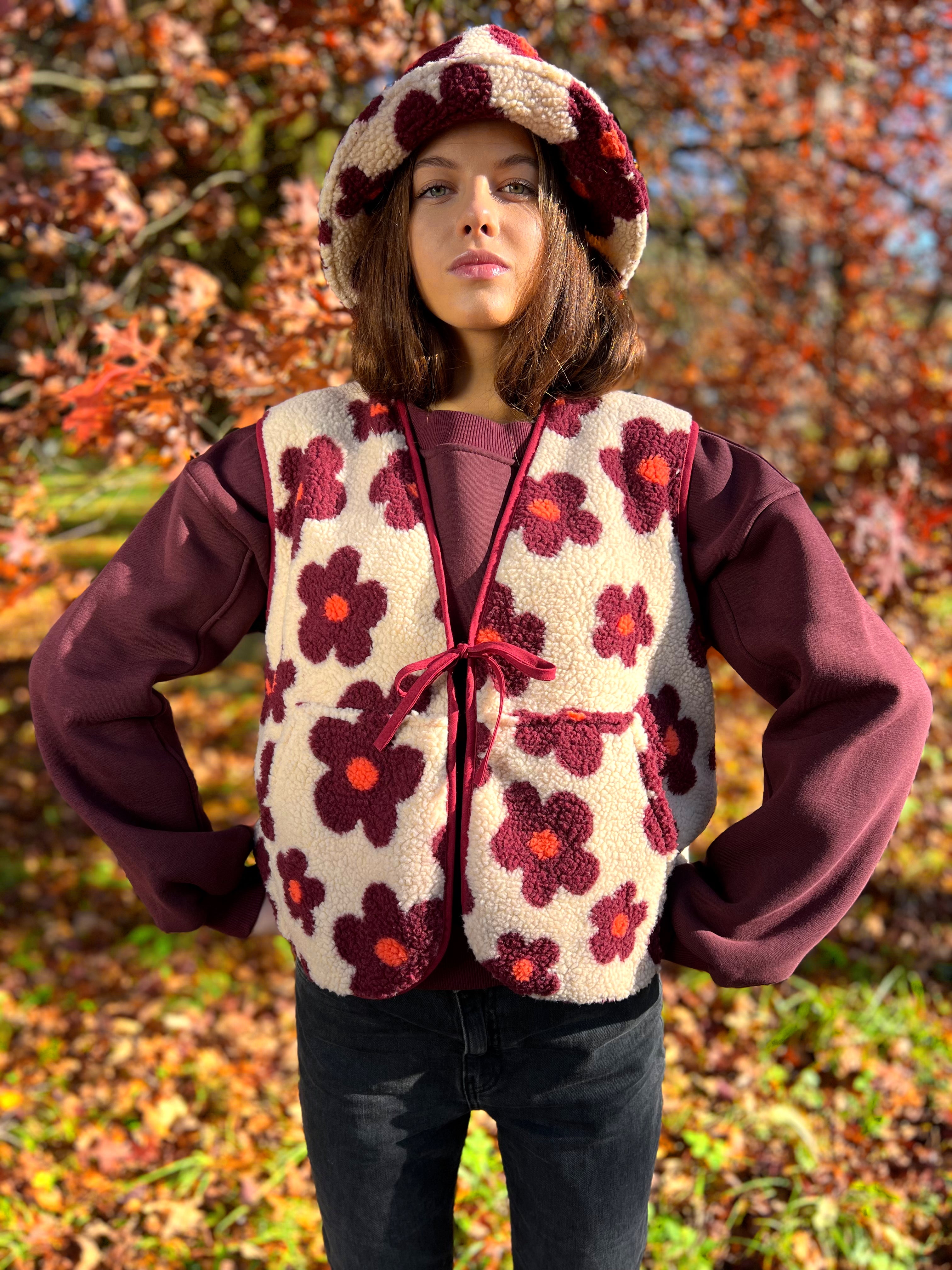 Kamizelka Luisa - Burgundy Flowers