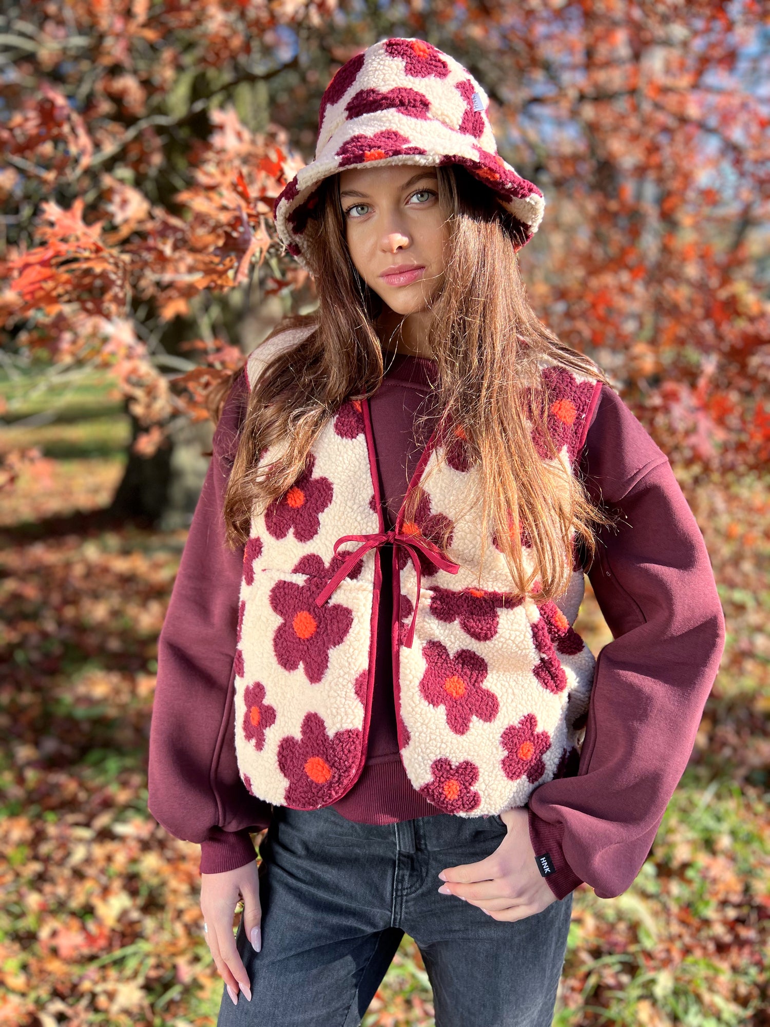 Kamizelka Luisa - Burgundy Flowers