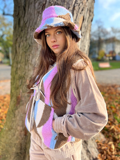 Kamizelka Luisa - Pink &amp; Coffee