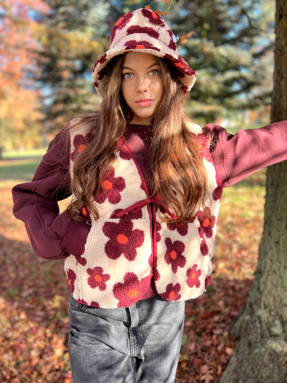 Kamizelka Luisa - Burgundy Flowers