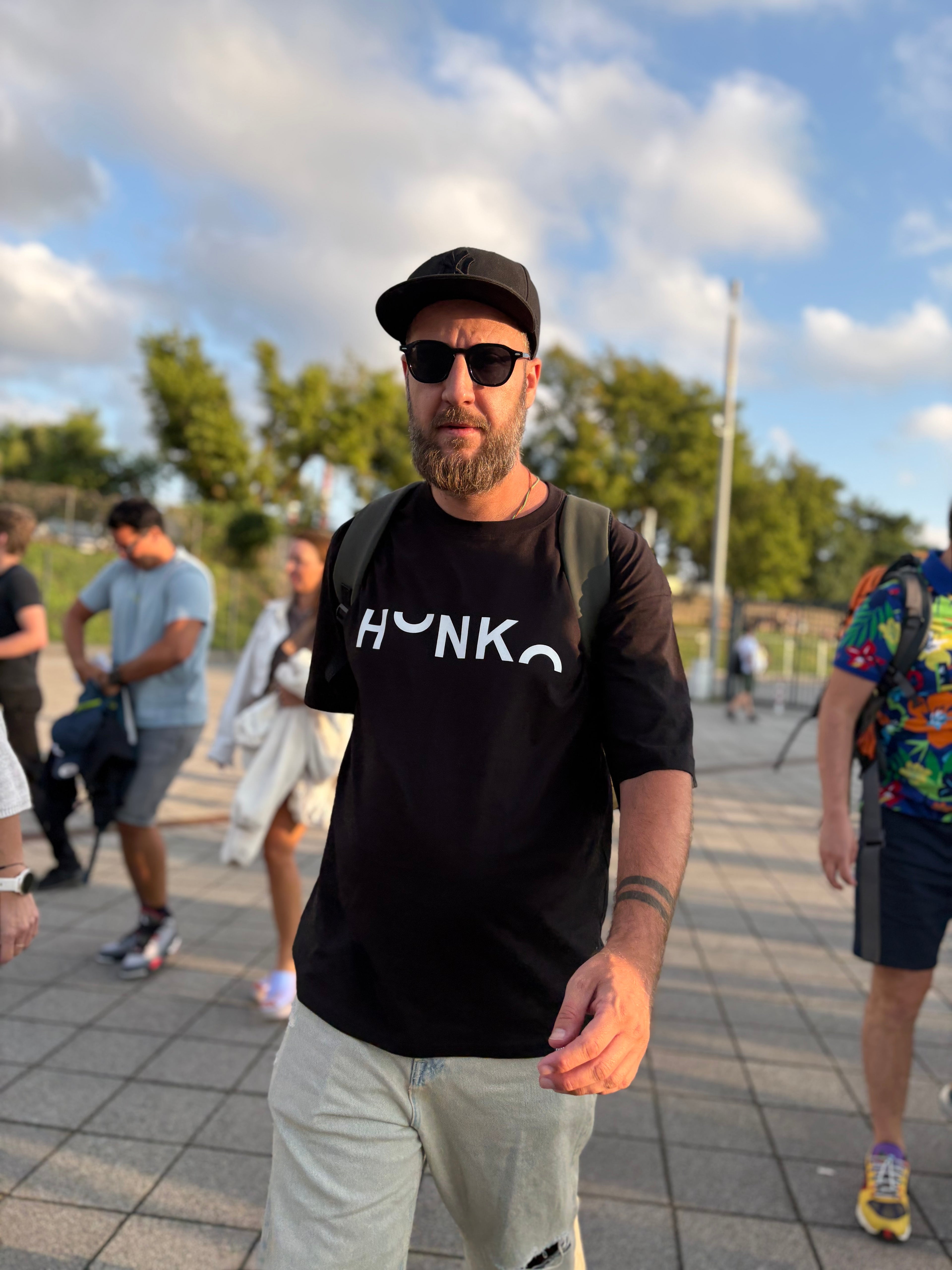 T-shirt męski - HONKO - black