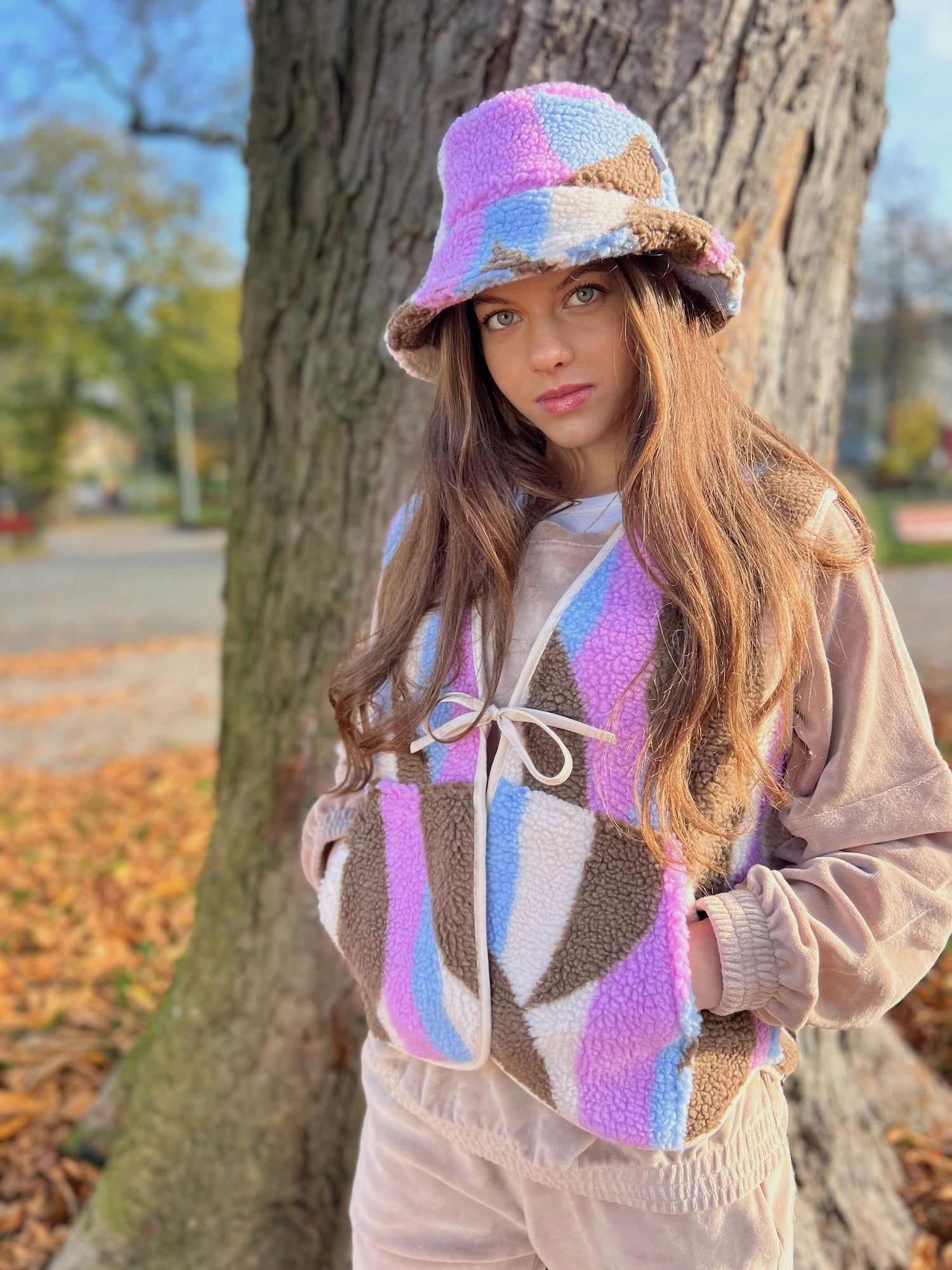 Kamizelka Luisa - Pink &amp; Coffee