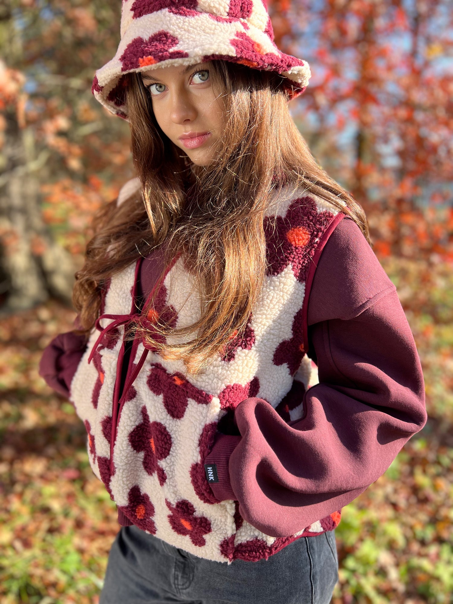 Kamizelka Luisa - Burgundy Flowers