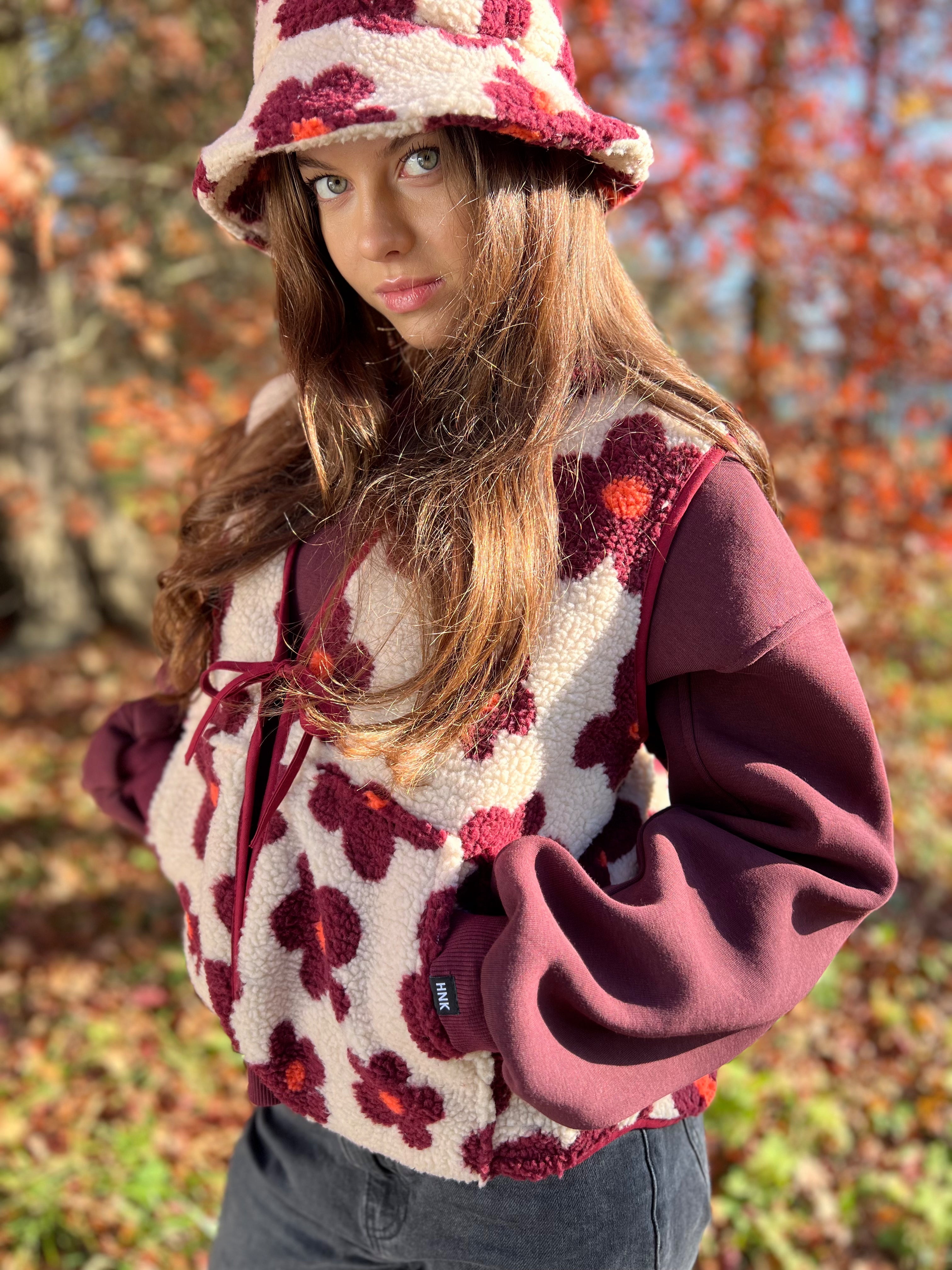 Kamizelka Luisa - Burgundy Flowers