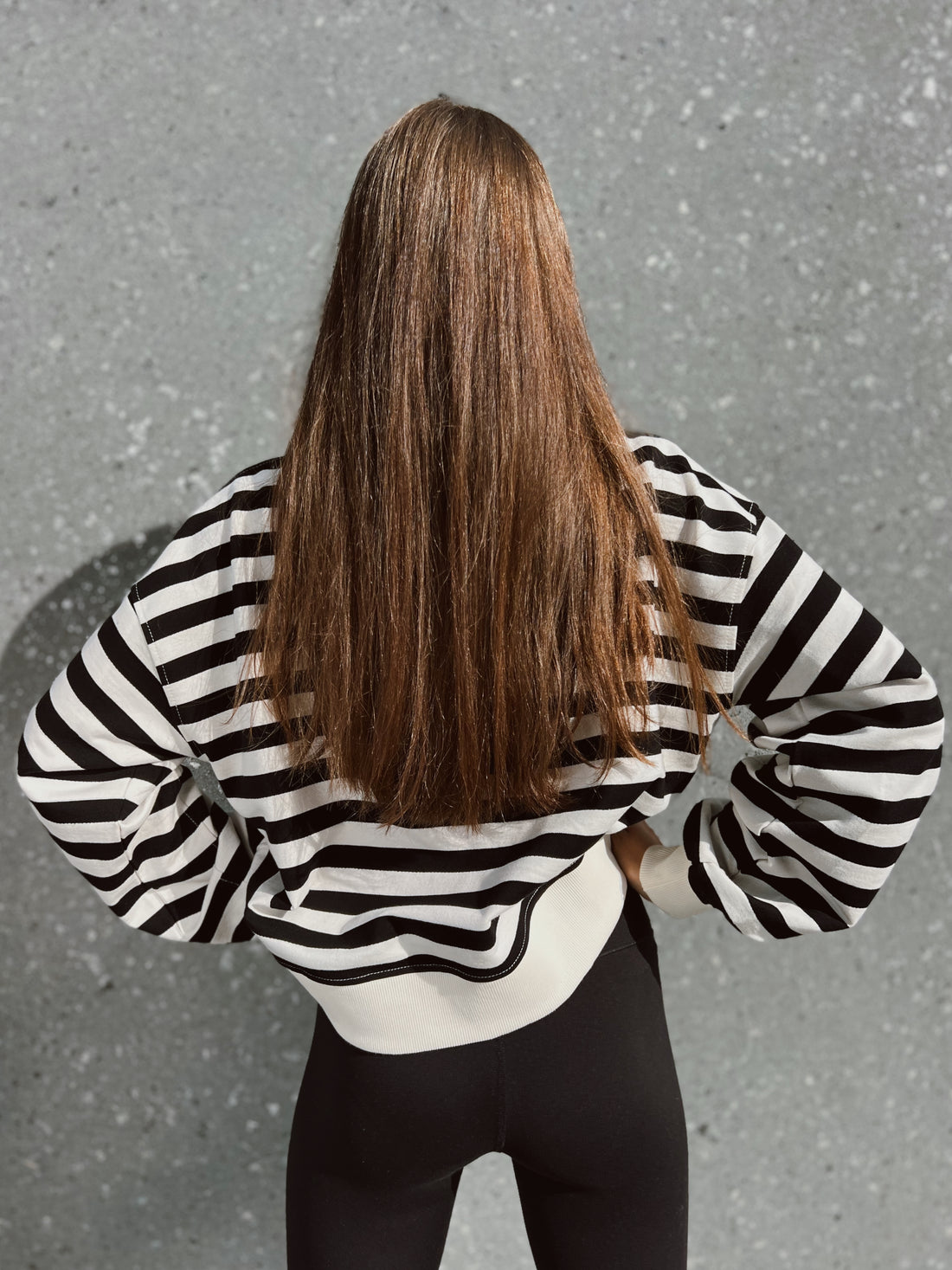 Bluza LARA - CASUAL STRIPES - beige &amp; black