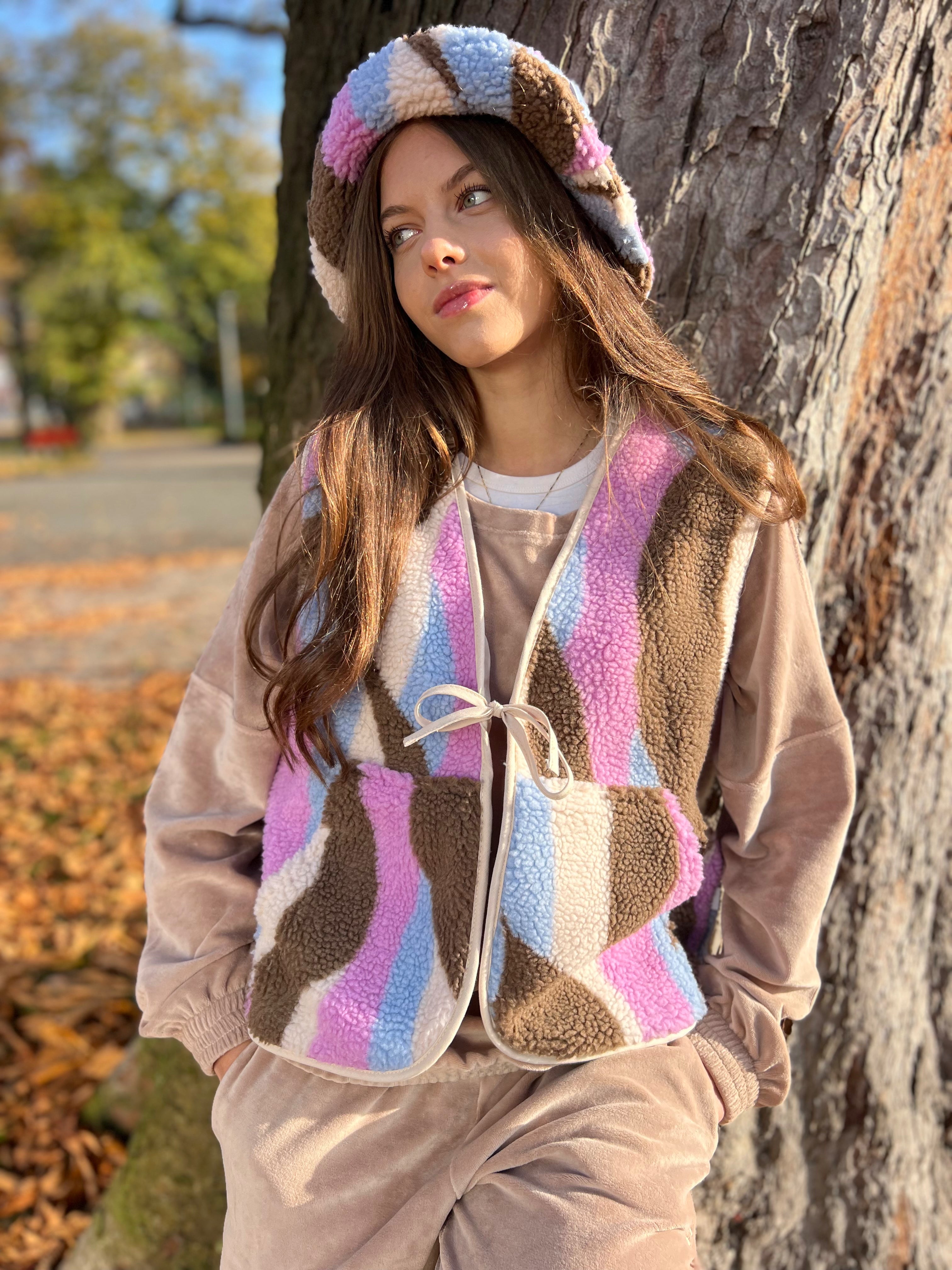 Kamizelka Luisa - Pink &amp; Coffee