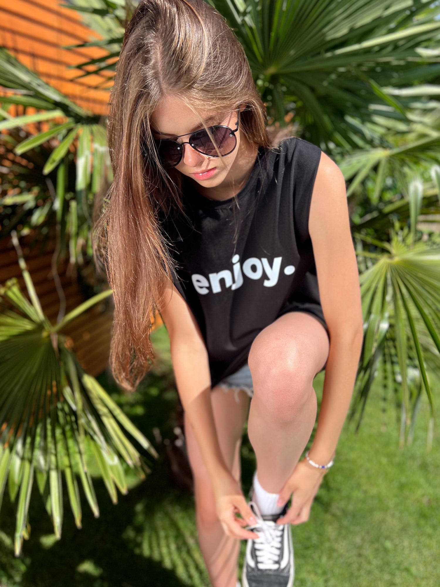 Top HAWAII ENJOY - BLACK