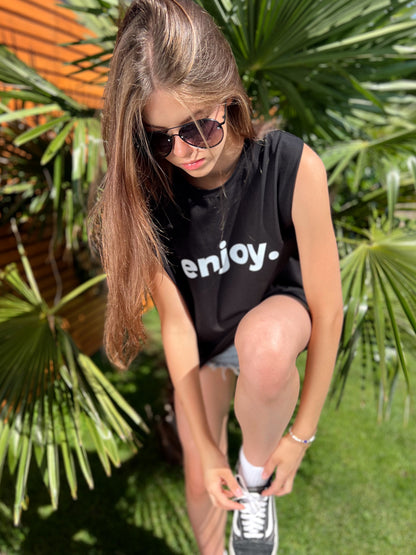 Top HAWAII ENJOY - BLACK