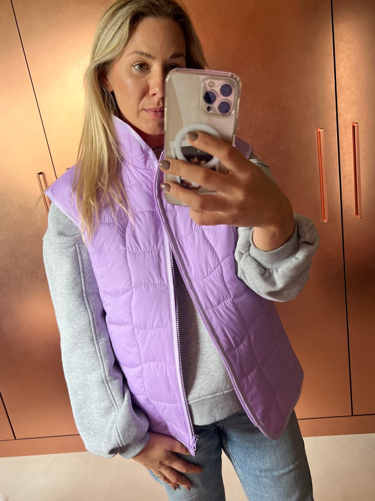 Kamizelka pikowana - Violet &amp; Salmon