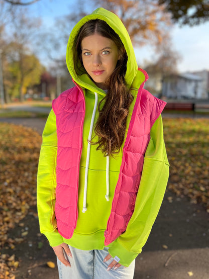 Kamizelka pikowana - Pink &amp; Lime