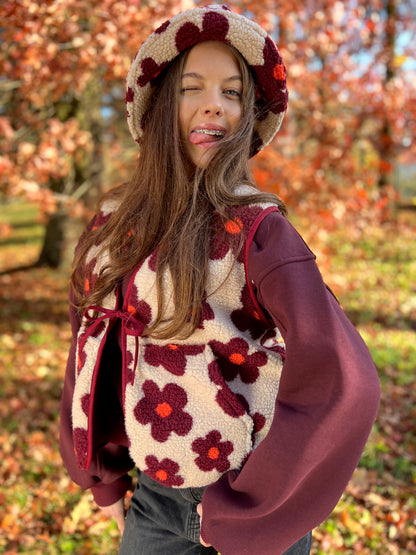 Kamizelka Luisa - Burgundy Flowers