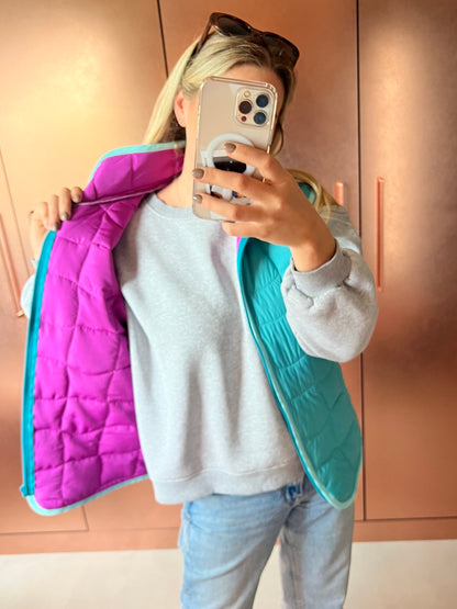 Kamizelka pikowana - Turquoise &amp; Fuchsia