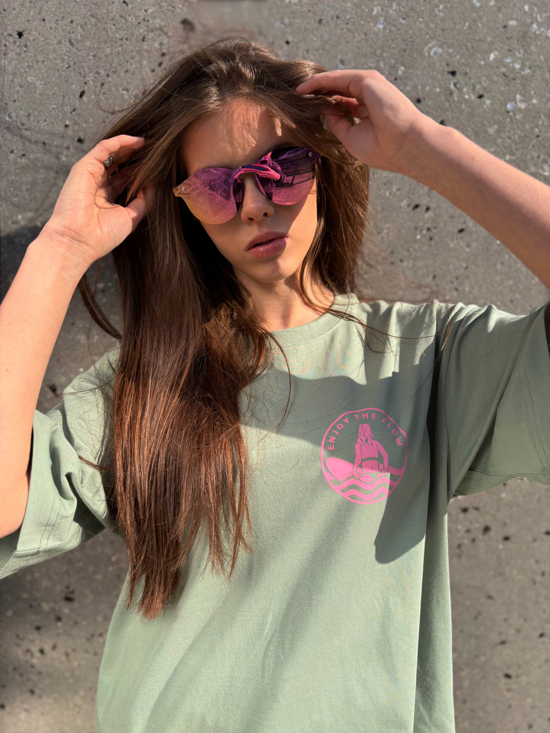 T-shirt OH GIRL! - Green &amp; Pink