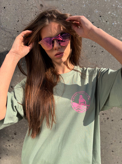 T-shirt OH GIRL! - Green &amp; Pink