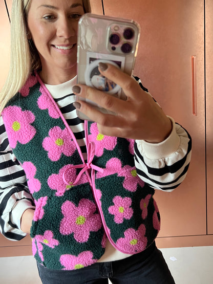 Kamizelka Luisa - Pink Flowers